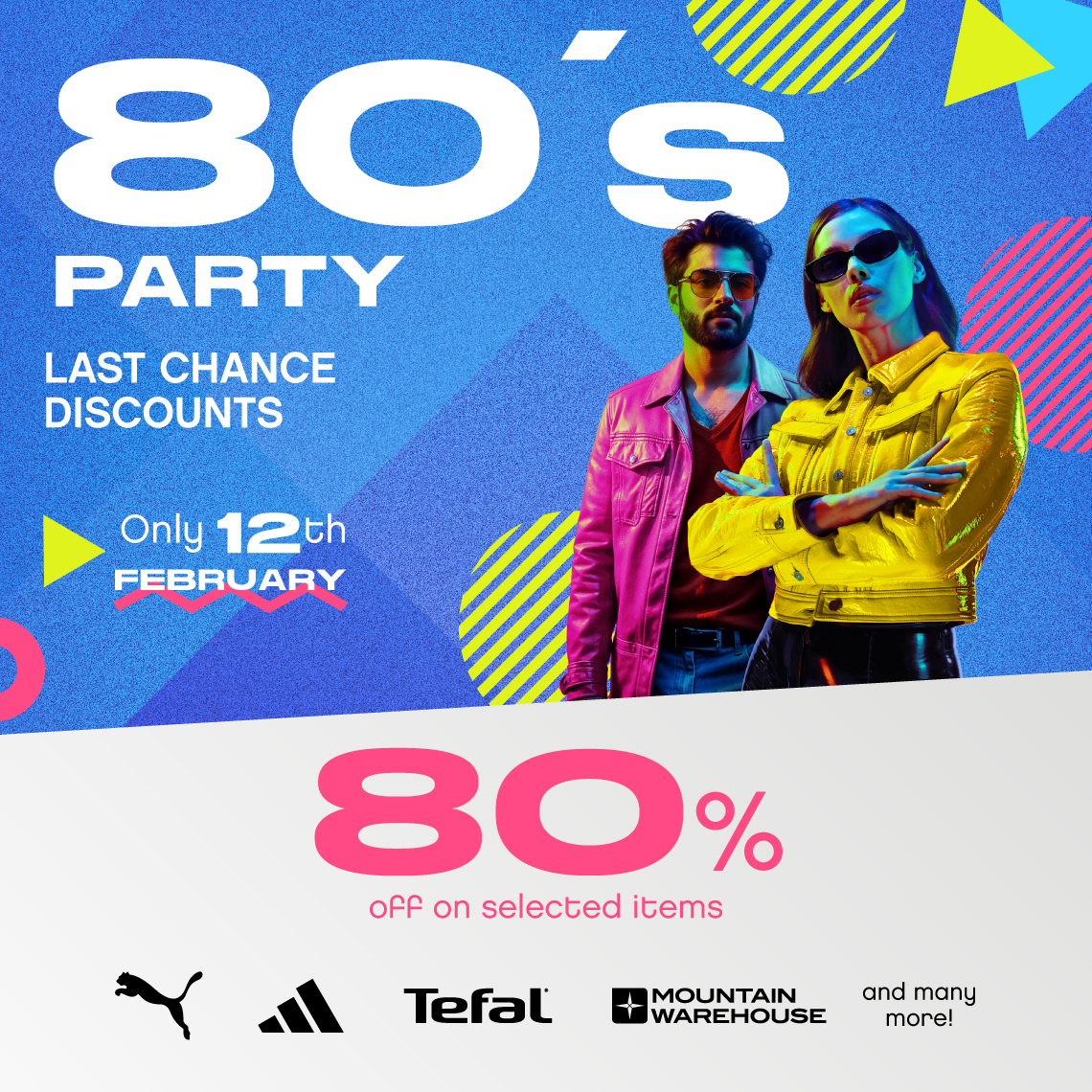 a man and a woman in neon outfits